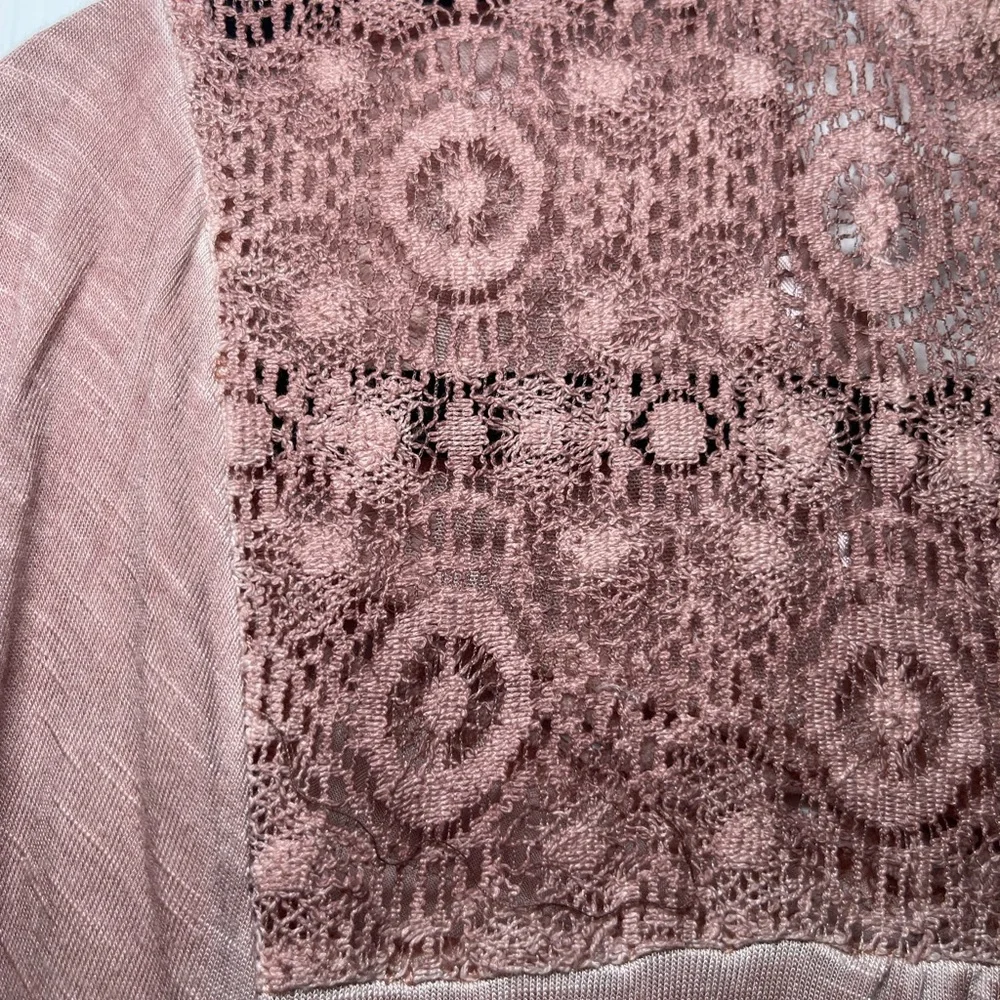 Knox Rose Boho Lace Long Sleeve Blouse Flowy Peasant Top Women’s Size Medium - Picture 10 of 11